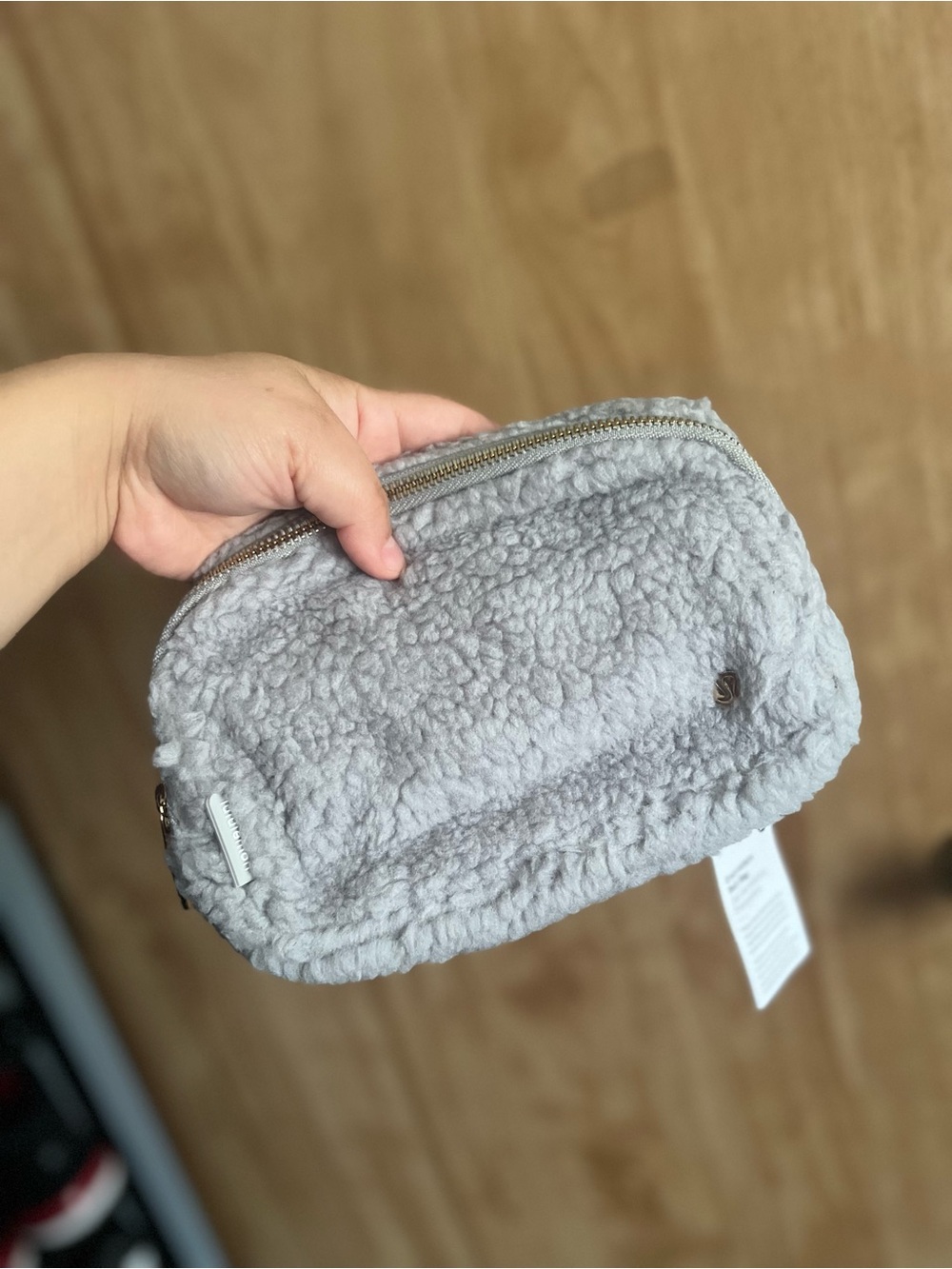 Aritzia Sherpa Cosmetic Pouch - Light Gray